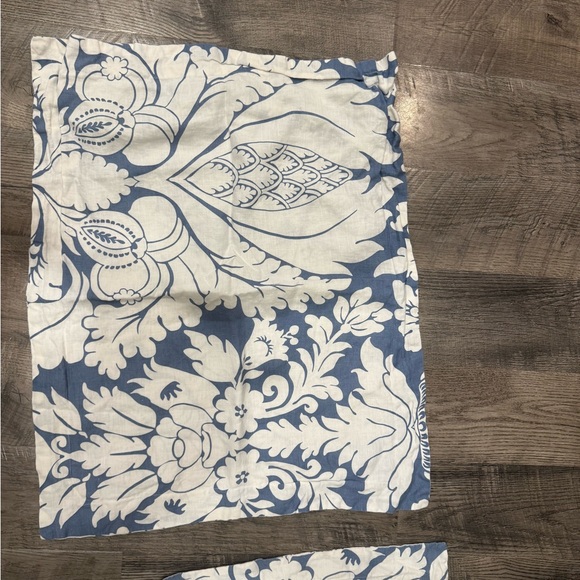 3 Pottery Barn Blue and Cream Floral standard shams - Picture 2 of 7